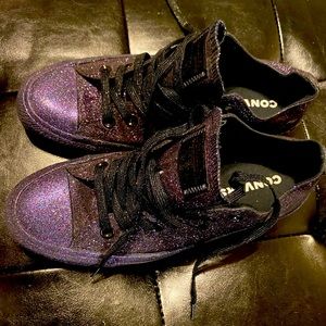 Purple glitter converse Womens  size 9